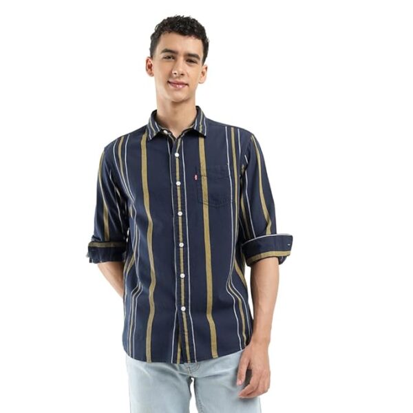 Levi's Men's Cotton Striped Slim Fit Shirt