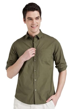 Amazon Brand - Symbol Men's Cotton Shirt | Casual | Plain | Full Sleeve | Summer - Regular Fit (Available in Plus Size and Combo Packs)